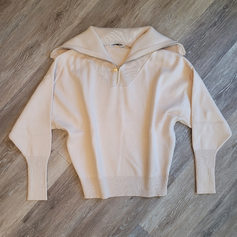 Zara Quarter Zip Sweater Size L